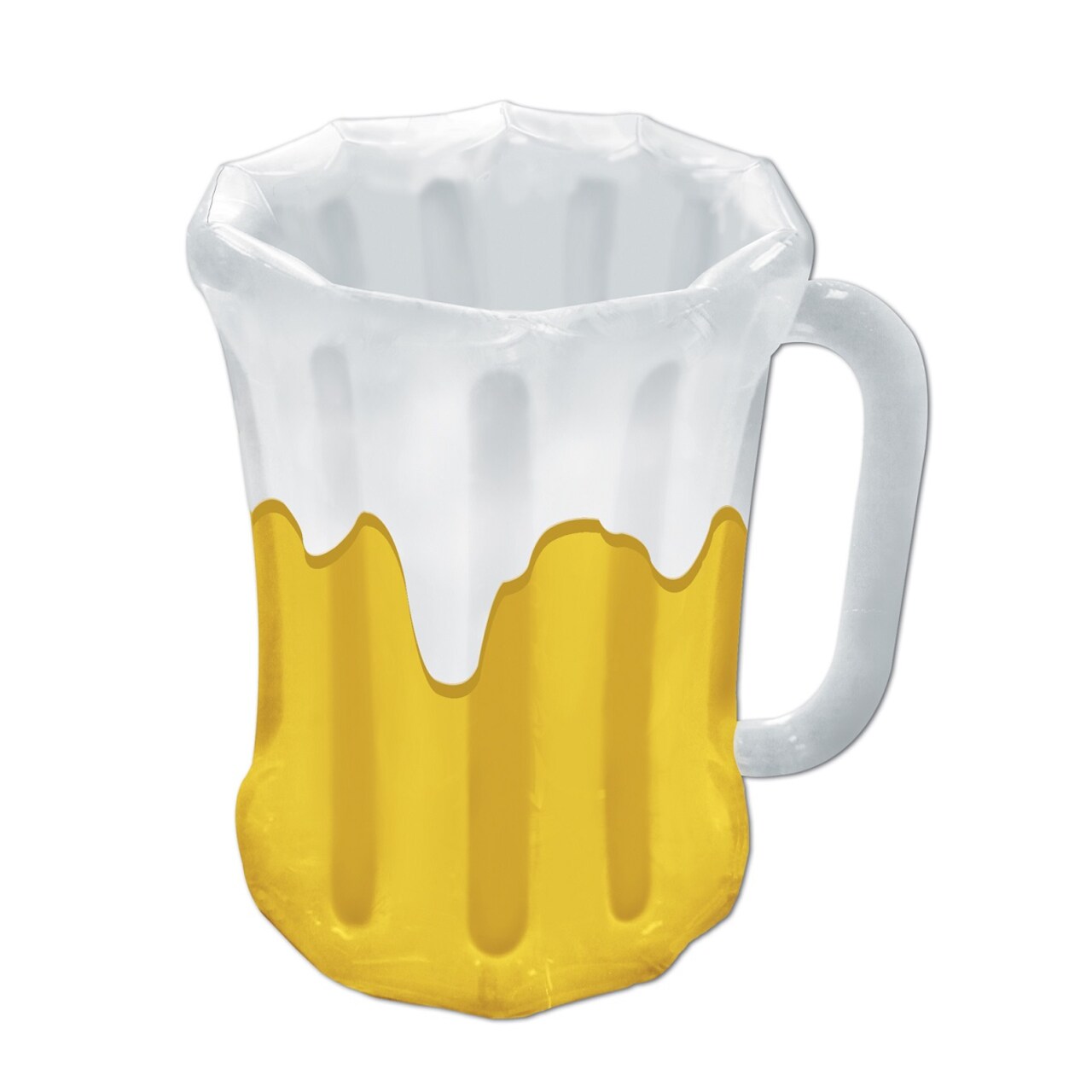 Party Central Pack of 6 Inflatable Yellow and White Frosty Beer Mug Party Drink Coolers 27"